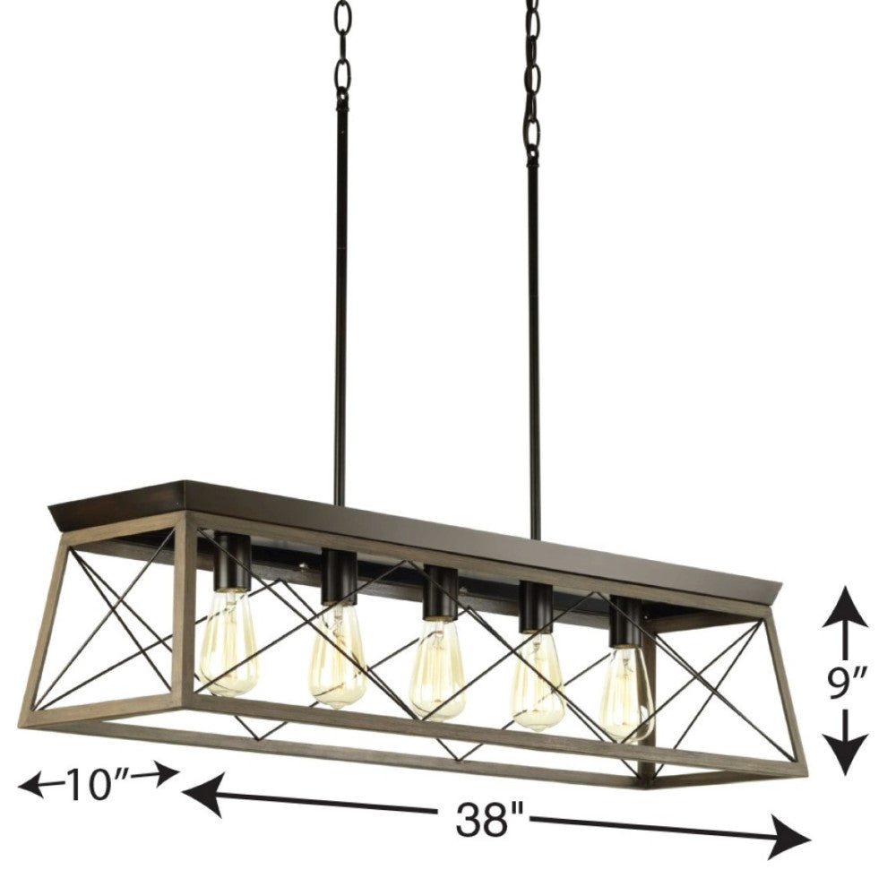 Briarwood Collection Five-Light Linear Chandelier