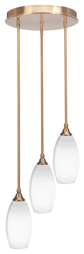 Empire 3-Light Cluster Pendalier, New Age Brass/White Matrix