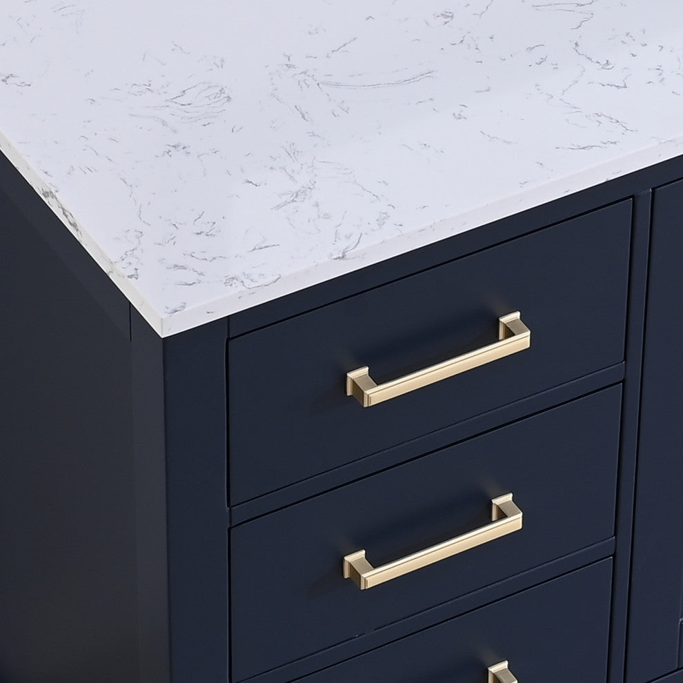 60" Bathroom Cabinet Countertop Set, Blue