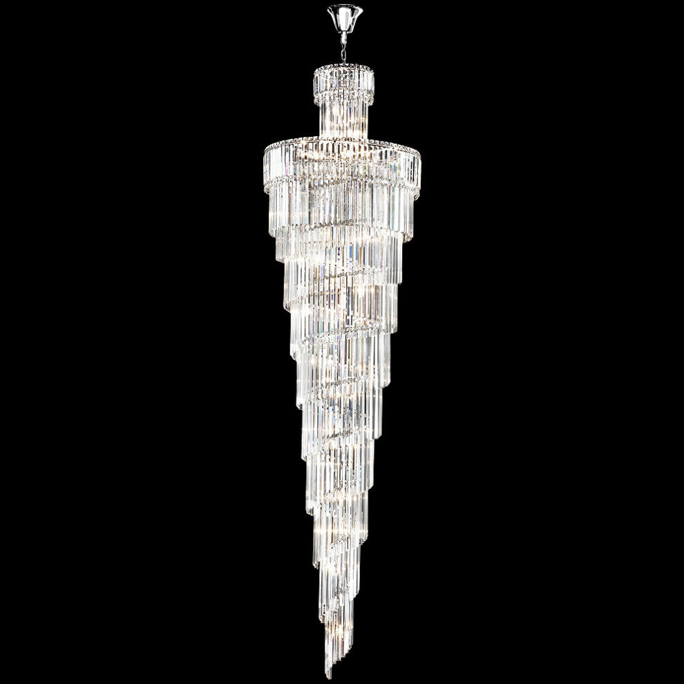 James R. Moder Europa Collection Entry Chandelier, Clear H 118"