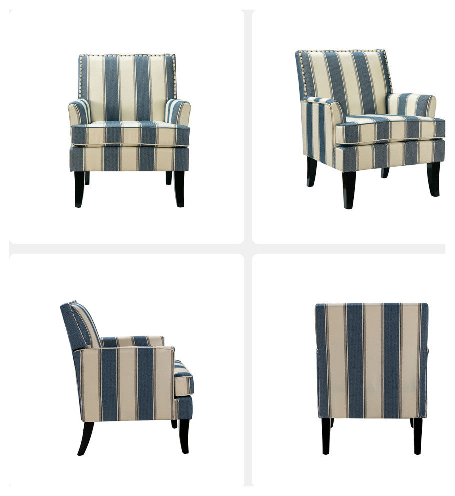 Herrera Classic Armchair With Pattern, Stripe