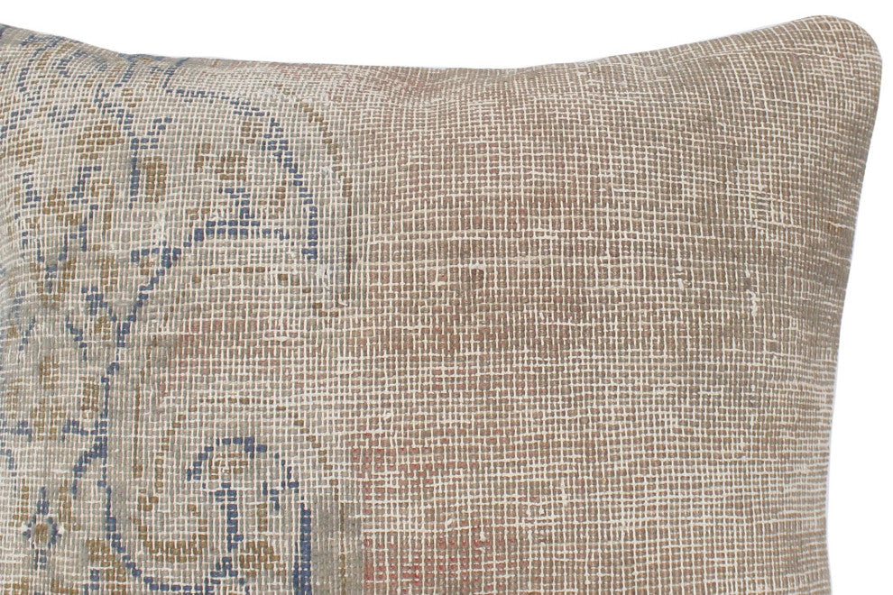 Contemporary Willough Vintage Distressed Handmade Rug Pillow