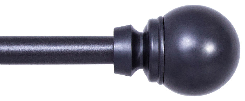 KenneyÂ® Mae 5/8" Standard Decorative Window Curtain Rod, Black, 28-48
