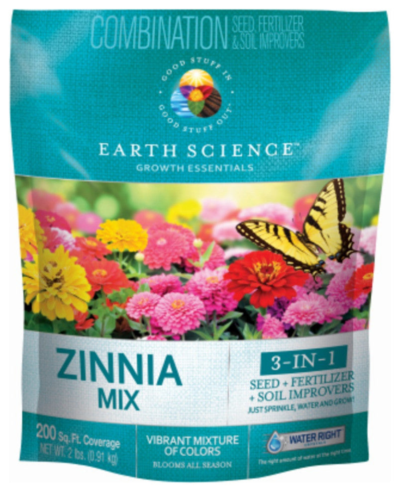 Earth Science 12142-6 Zinnia Flower Seed Mix, 2 Lbs