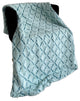 Plutus Light Blue Diamond Faux Fur Luxury Throw Blanket, Throw 60"W x 90"L