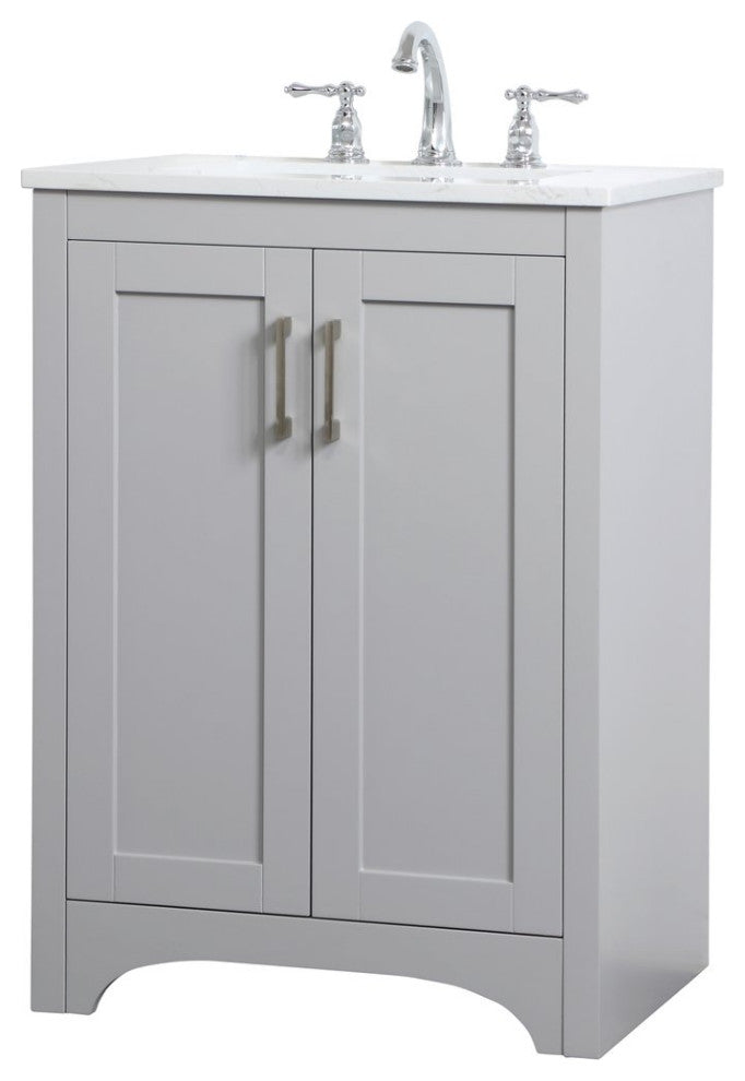 24" Single Bathroom Vanity, Gray
