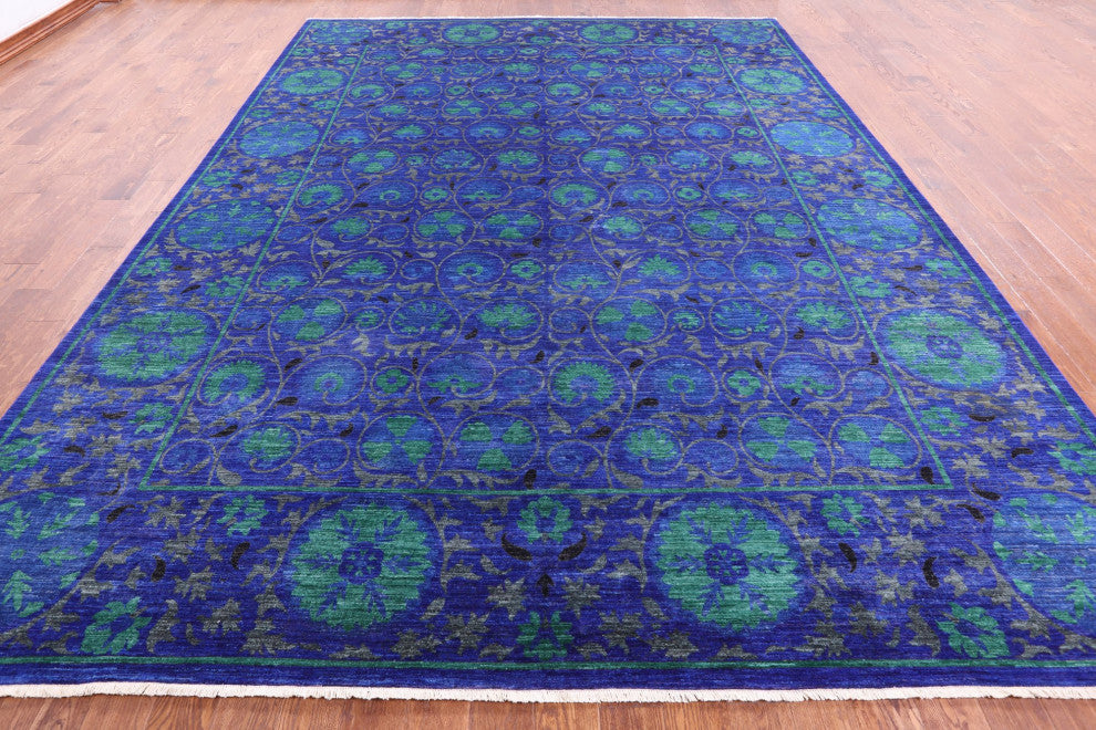 Hand Knotted William Morris Wool Rug 10' 3" X 13' 10" Q9448