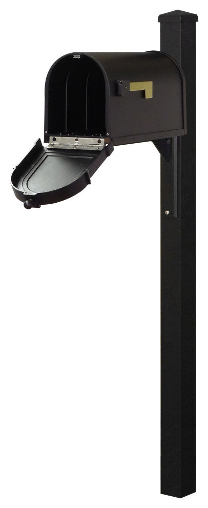 Berkshire Mailbox With Locking Insert and Wellington Post, Black