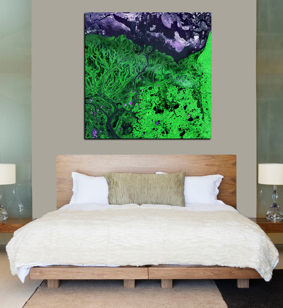 Epic Graffiti "Earth As Art: Yukon Delta" Giclee Canvas Wall Art, 26"x26"