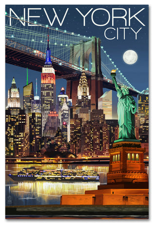 Lantern Press 'New York' Canvas Art, 16" x 24"