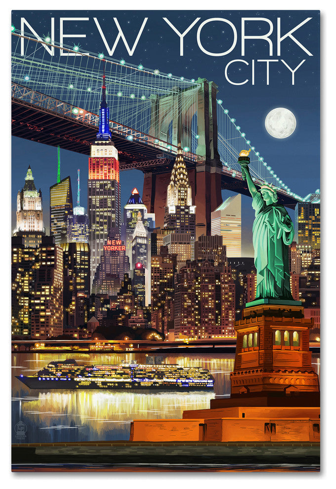 Lantern Press 'New York' Canvas Art, 16" x 24"