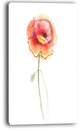 "Isolated Watercolor Poppy Flower" Flower Canvas Wall Art, 20"x40"
