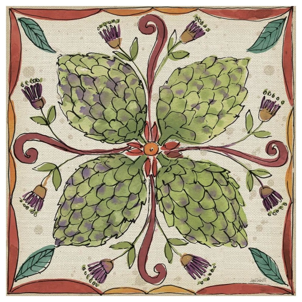 "Farmers Feast Tiles III" Digital Paper Print by Anne Tavoletti, 32"x32"
