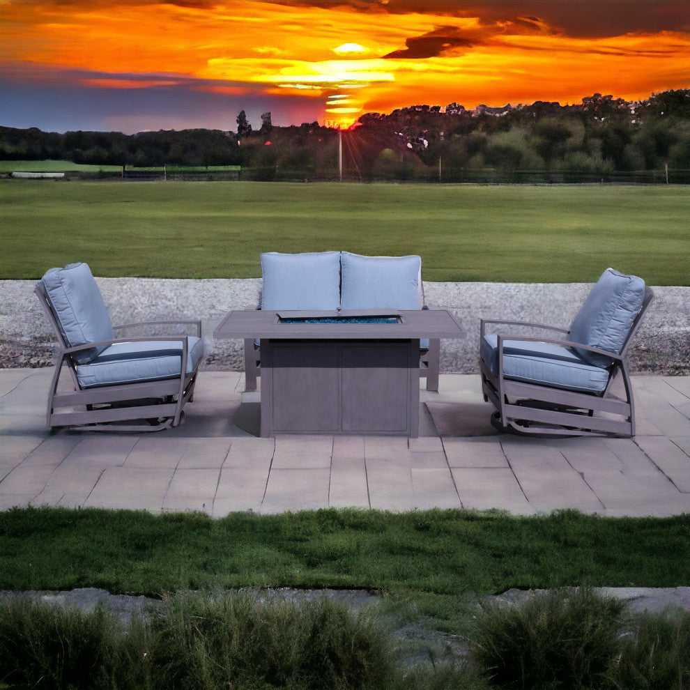 Cabo Motion 4 Piece Loveseat Fire Pit Set