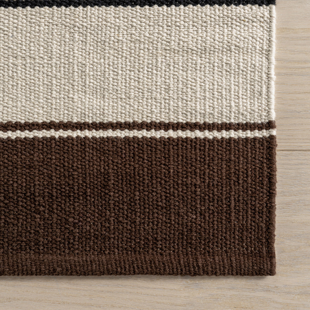 Quest Striped Cotton Area Rug, Multicolor 2'6"x8'