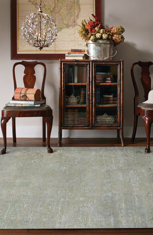 Jain Hand Knotted Area Rug, Celery, 10'x14'
