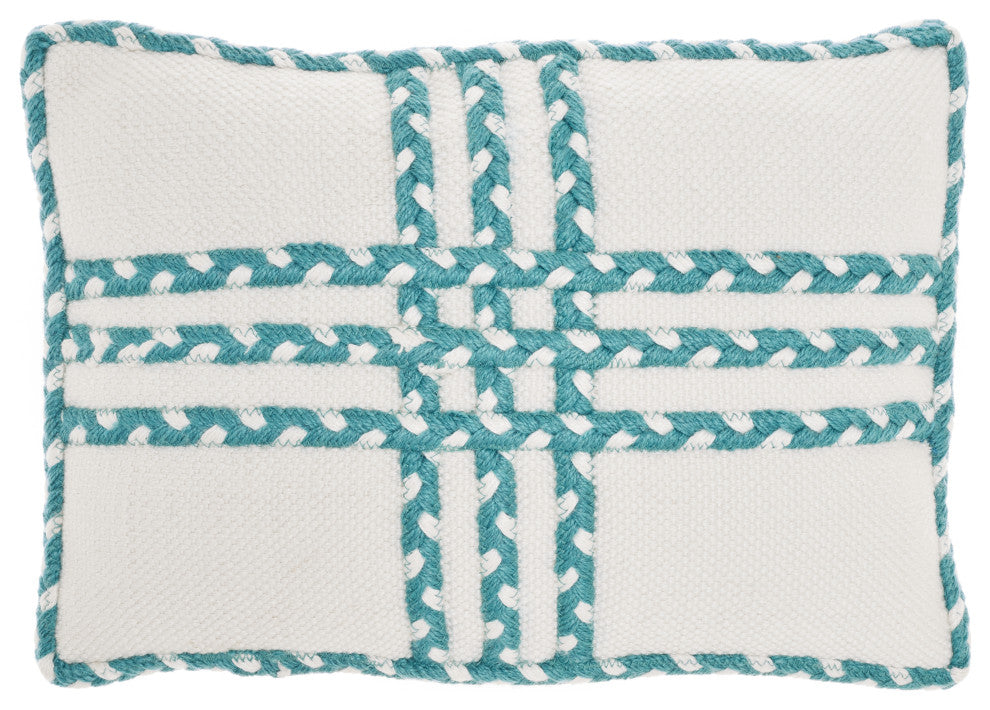 Mina Victory VJ111 Throw Pillow, Turquoise, 14" x 20"