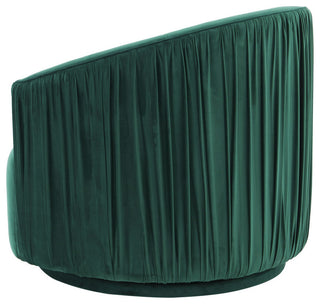 TOV Furniture London Forest Green Pleated Swivel Chair