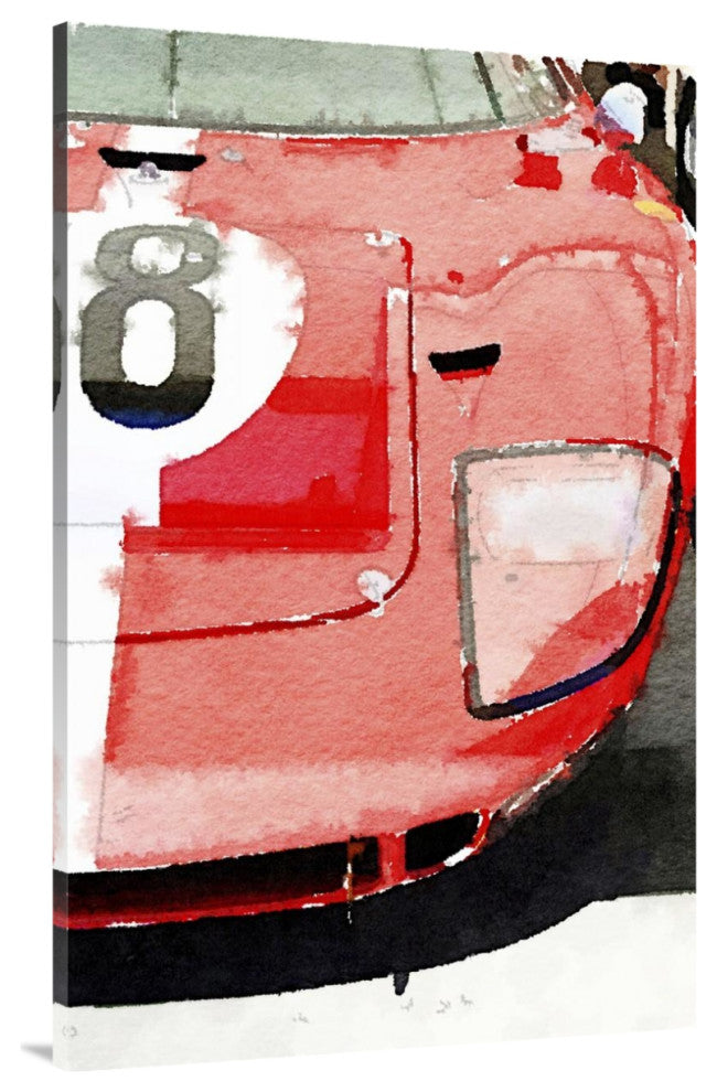 "1964 Ford GT40 Front Detail Watercolor" Fine Art Print