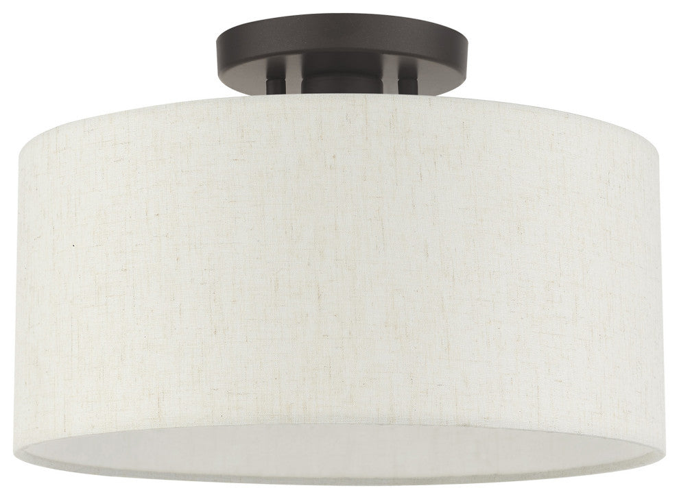 English Bronze Casual, Transitional, Versatile, Minimal Semi Flush