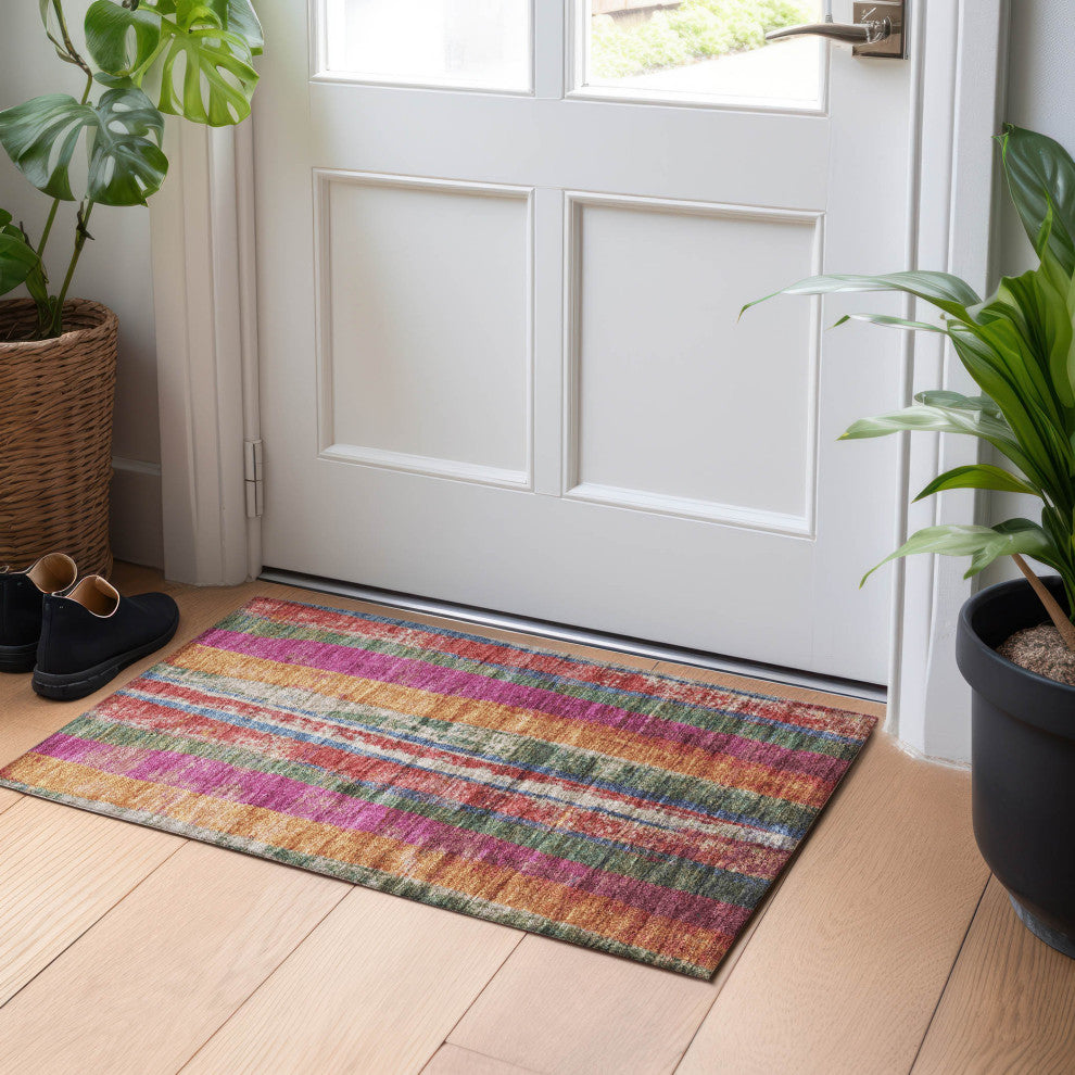 Machine Washable Indoor/Outdoor Chantille ACN1910 Putty 1'8" x 2'6" Rug