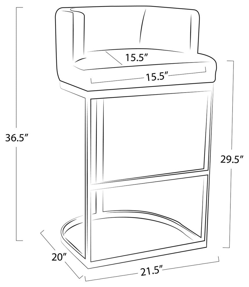 Owen Leather Bar Stool, Modern Black