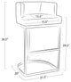 Owen Leather Bar Stool, Modern Black