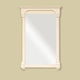 24" Solid Wood Frame Mirror, Cream