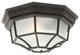 One Light Black Spider Web Octagon With Frosted Glass Outdoor Flush