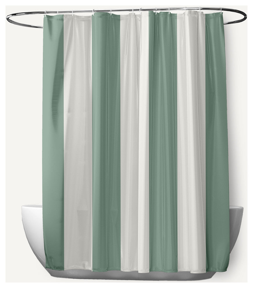 Graduated Stripe Sage 70" w x 73" h Shower Curtain