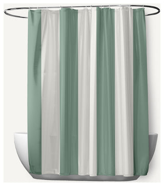 Graduated Stripe Sage 70" w x 73" h Shower Curtain