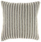 Nourison Home 20"x20" Sofia Beaded Vert Stripes Pewter Throw Pillows