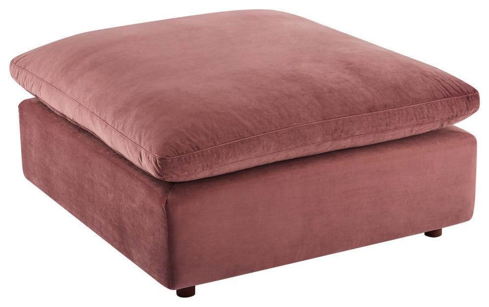 Down Filled Overstuffed Performance Velvet 7Piece Sectional Sofa-Dusty Rose
