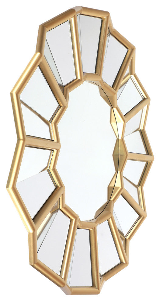 24" Round Gold Wall Mirror