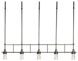 Erlenmeyer 5 Light Pendant, Dark Smoke Finish, Clear Glass