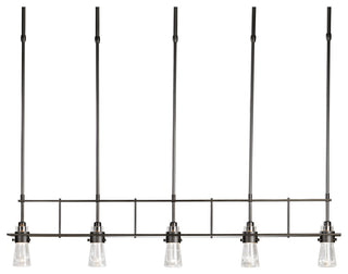 Erlenmeyer 5 Light Pendant, Dark Smoke Finish, Clear Glass