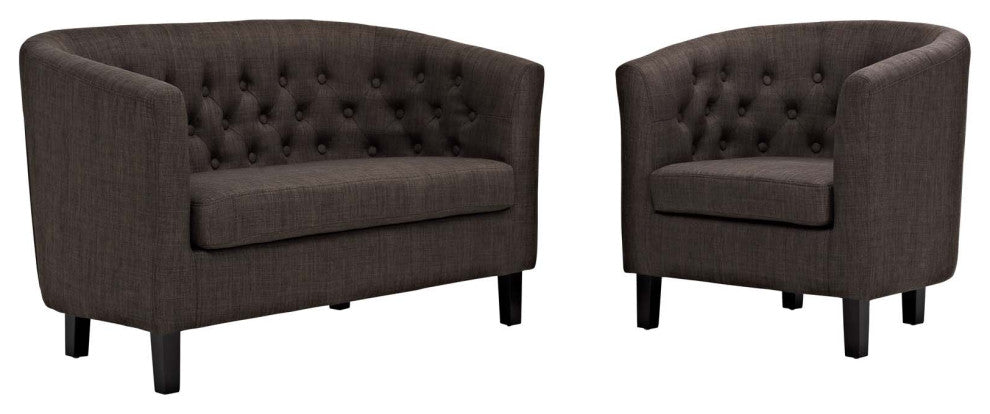Prospect 2 Piece Upholstered Fabric Loveseat And Armchair Set