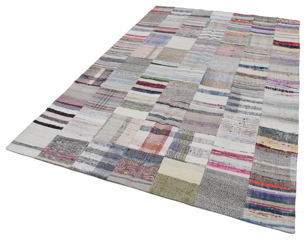Rug N Carpet - Handmade Anatolian 6' 7'' x 9' 10'' Tribal Patchwork Kilim Rug
