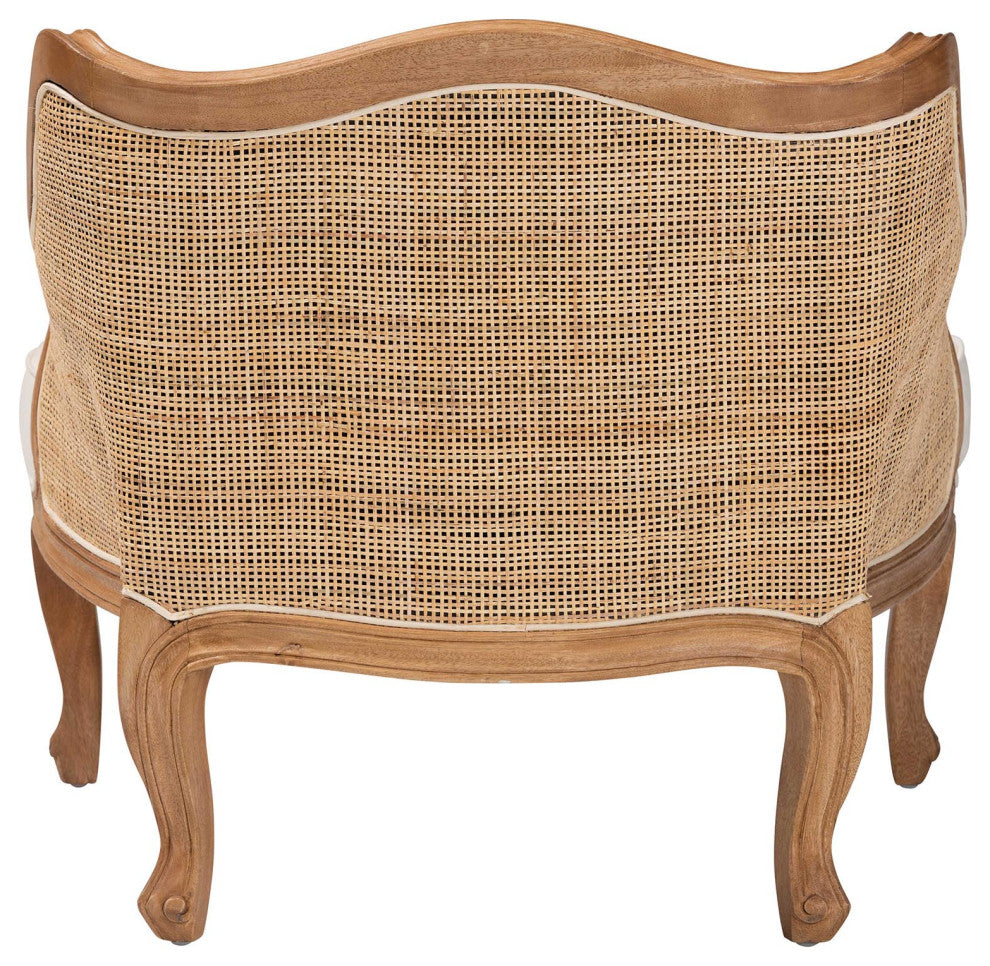 Saif Accent Chair, Beige/Honey Brown