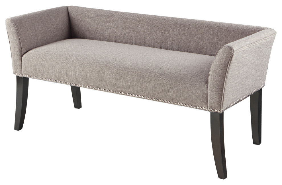 Madison Park Flared Low Arm Low Back Accent Bench Chair, Grey