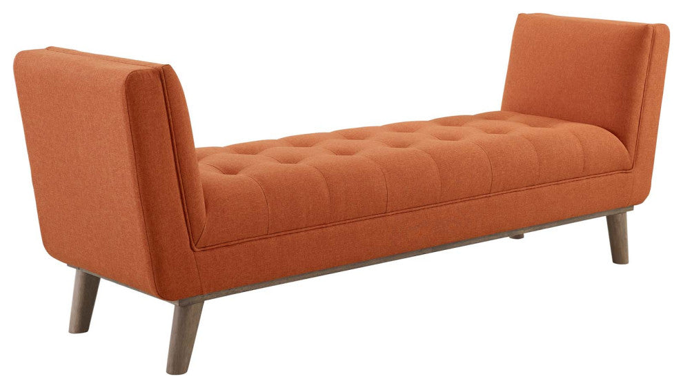 Haven Tufted Button Upholstered Fabric Accent Bench