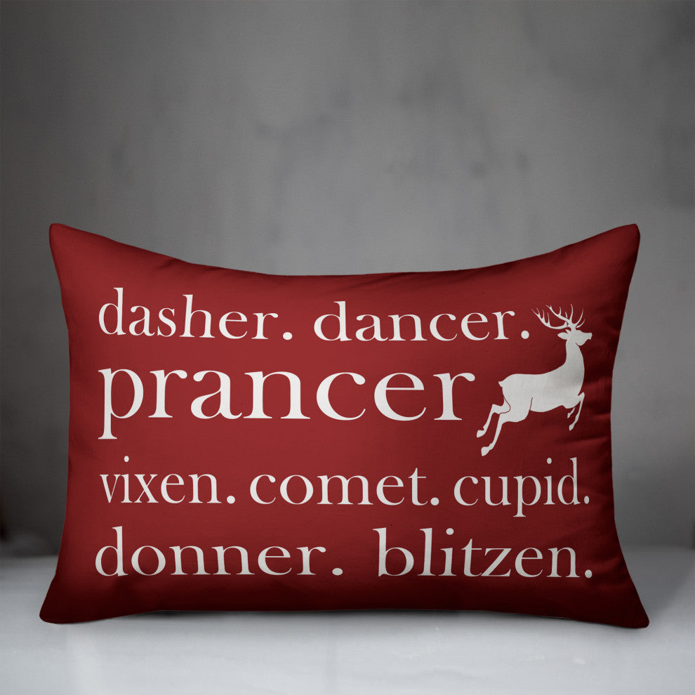 Reindeer Names 14x20 Spun Poly Pillow
