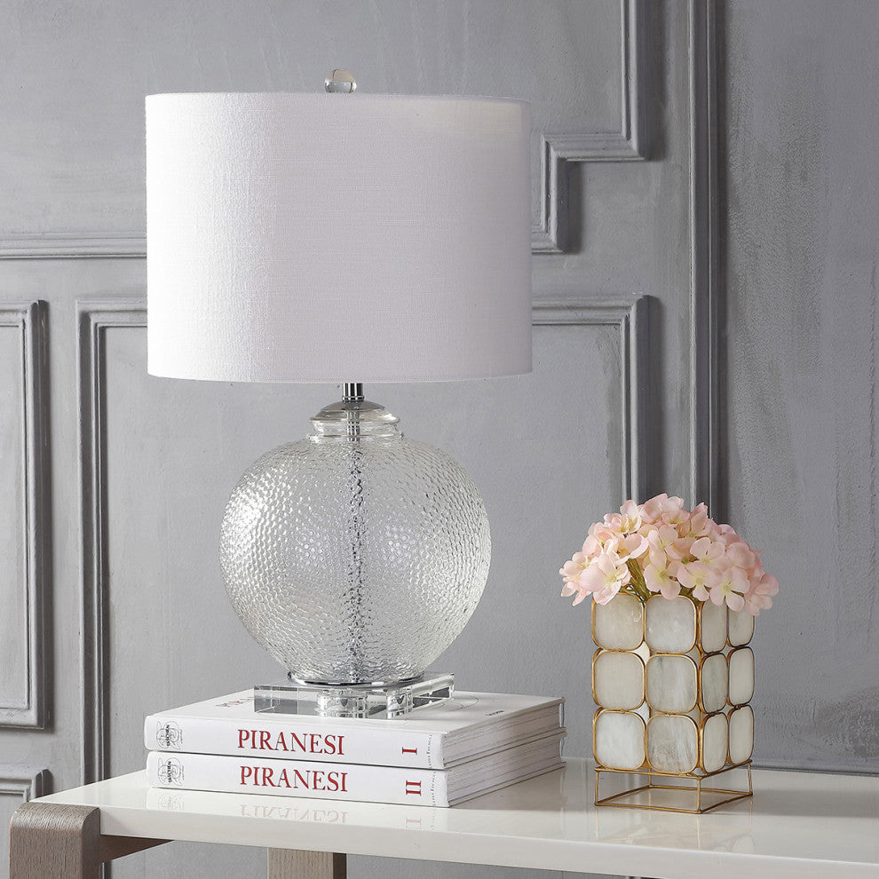 Avery 24" Glass and Crystal Table Lamp, Clear