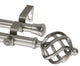 Twist Double Curtain Rod, Satin Nickel, 120"-170"