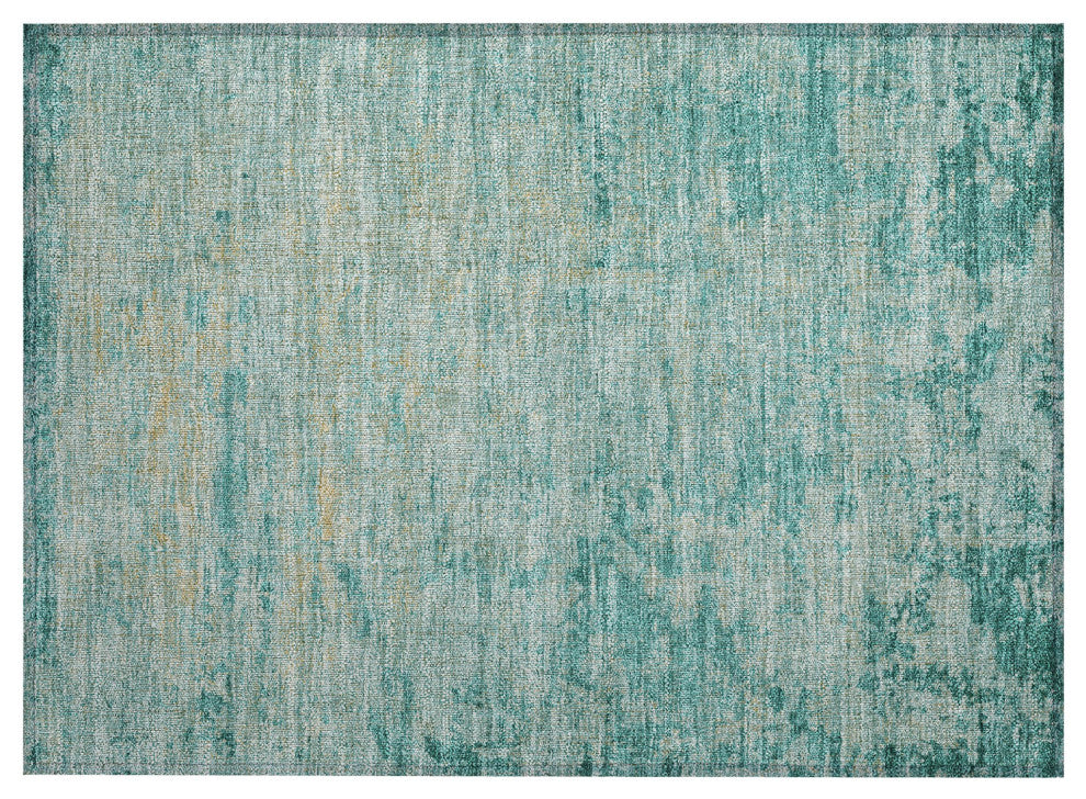 Machine Washable Indoor/Outdoor Chantille ACN1901 Teal 1'8" x 2'6" Rug