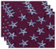18"x14" Soft Starfish, Geometric Print Placemat, Purple, Set of 4