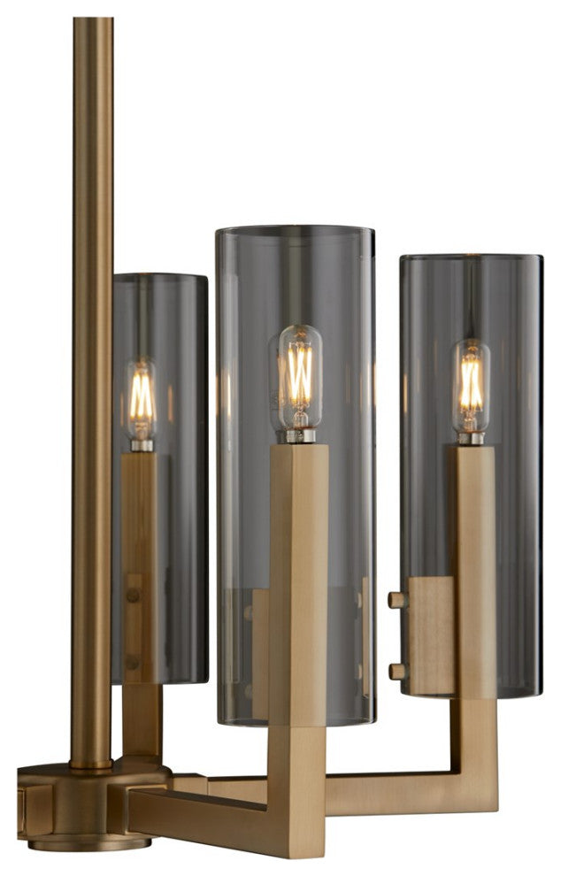 Quorum Harbin 5-Light Chandelier 6277-5-80, Aged Brass