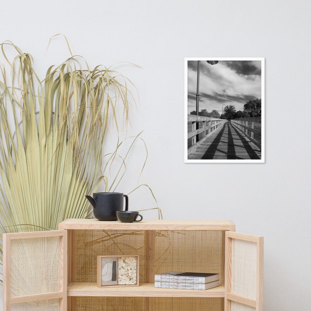 Follow the Lines Rural Landscape Framed Photo Paper Wall Art Prints, White, 18" X 24"