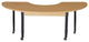 Mobile Half Circle High Pressure Laminate Table with Adjustable Legs, 20"-31"