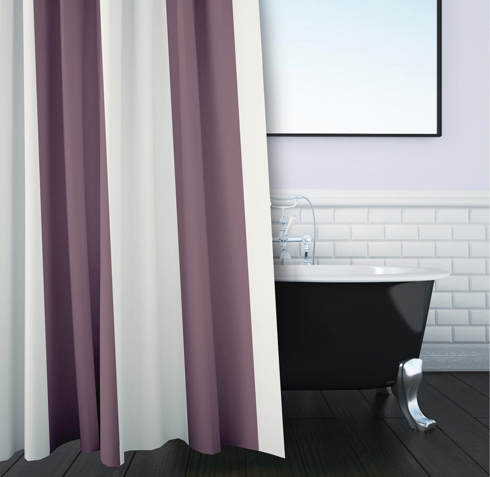 Graduated Stripe Dusty Purple 70" w x 73" h Shower Curtain